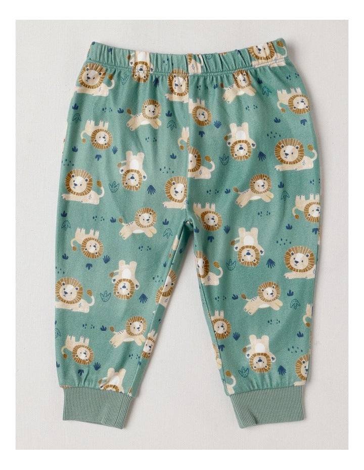 Cosy Knit Lion Pyjamas in Bright Green