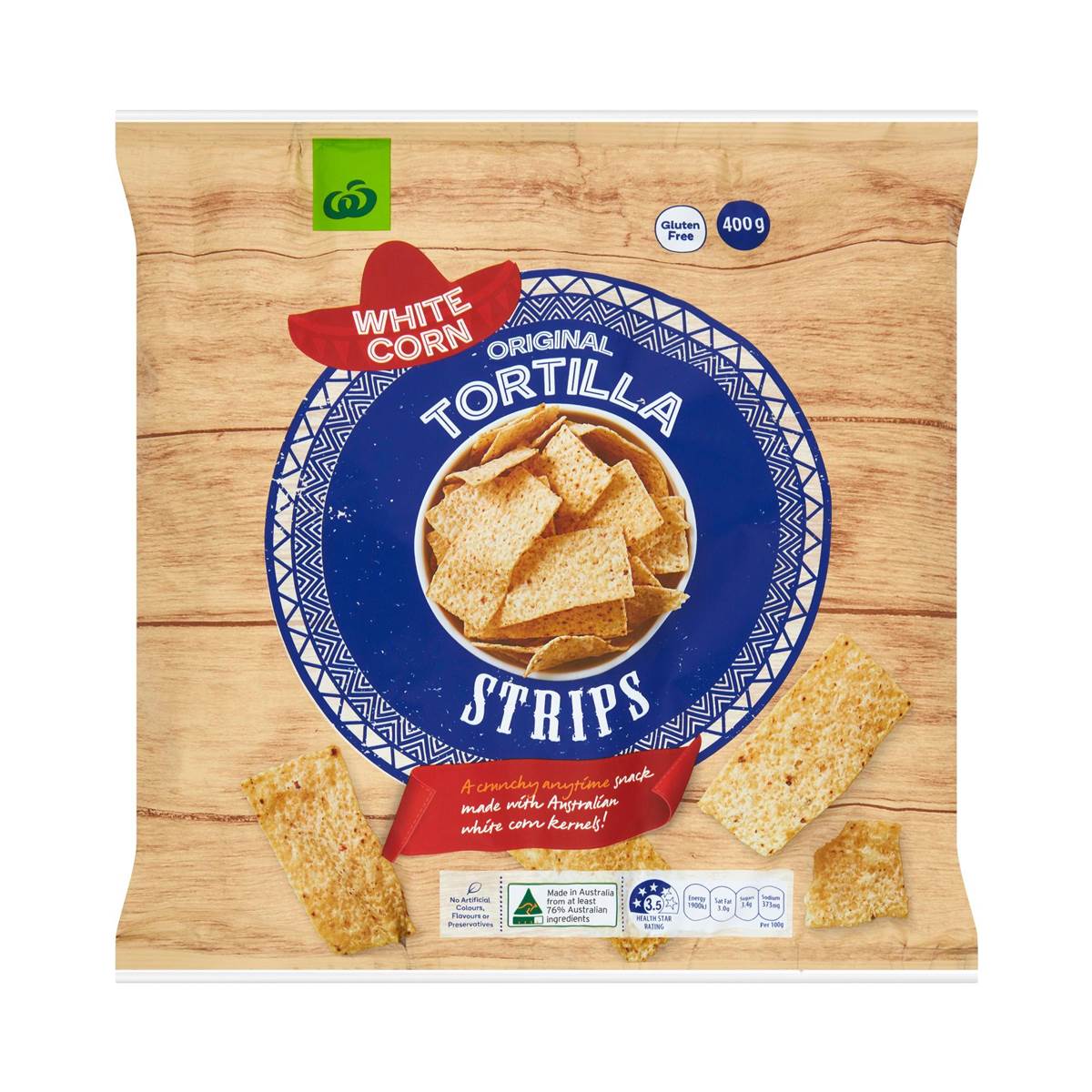 Woolworths White Corn Tortilla Strips 400g
