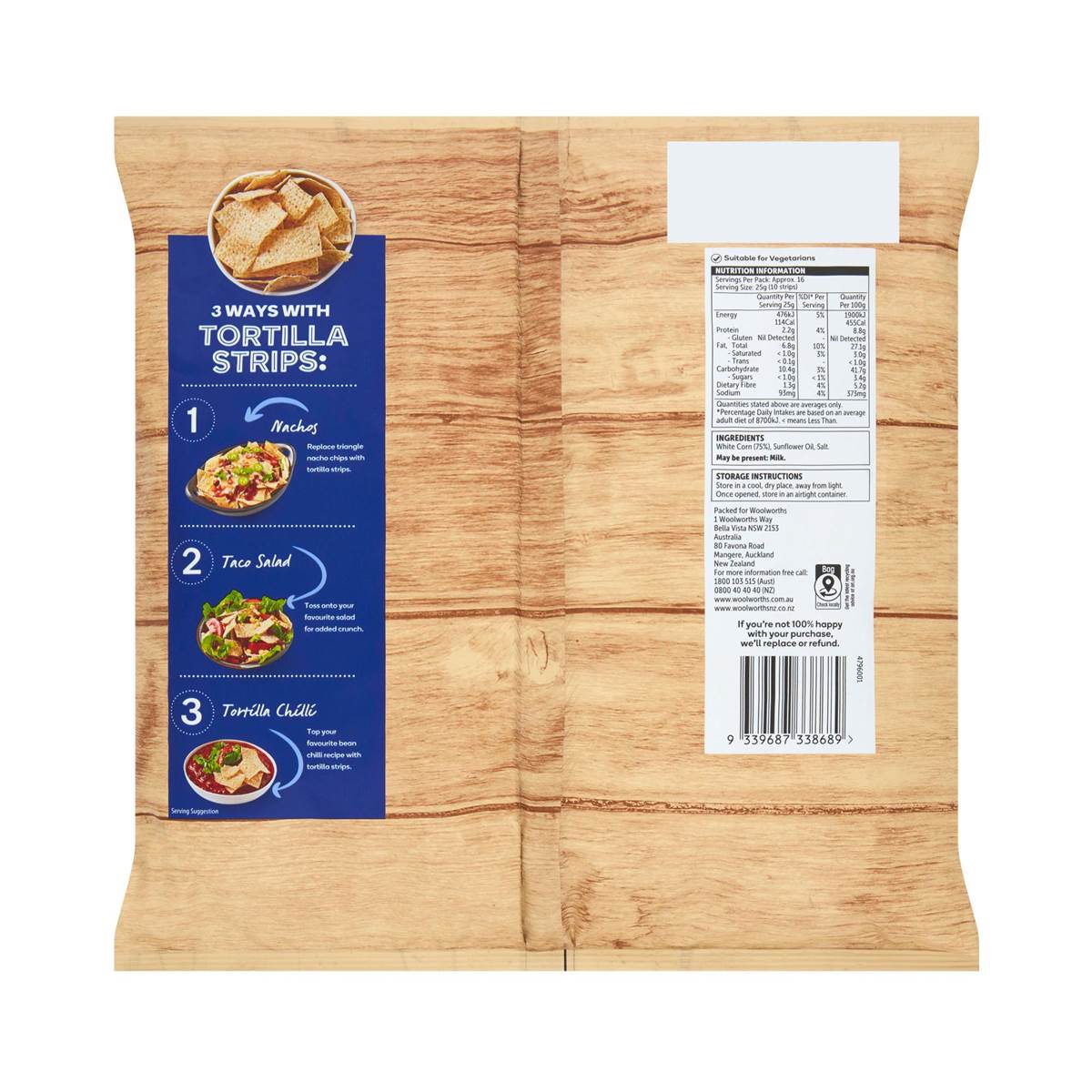 Woolworths White Corn Tortilla Strips 400g