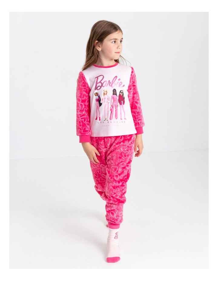 Barbie Fleece Knit Pyjama With Socks in Pink
