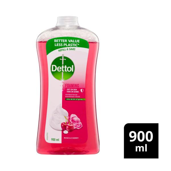 DETTOL FOAM HAND WASH REFILL ROSE & CHERRY 900ML