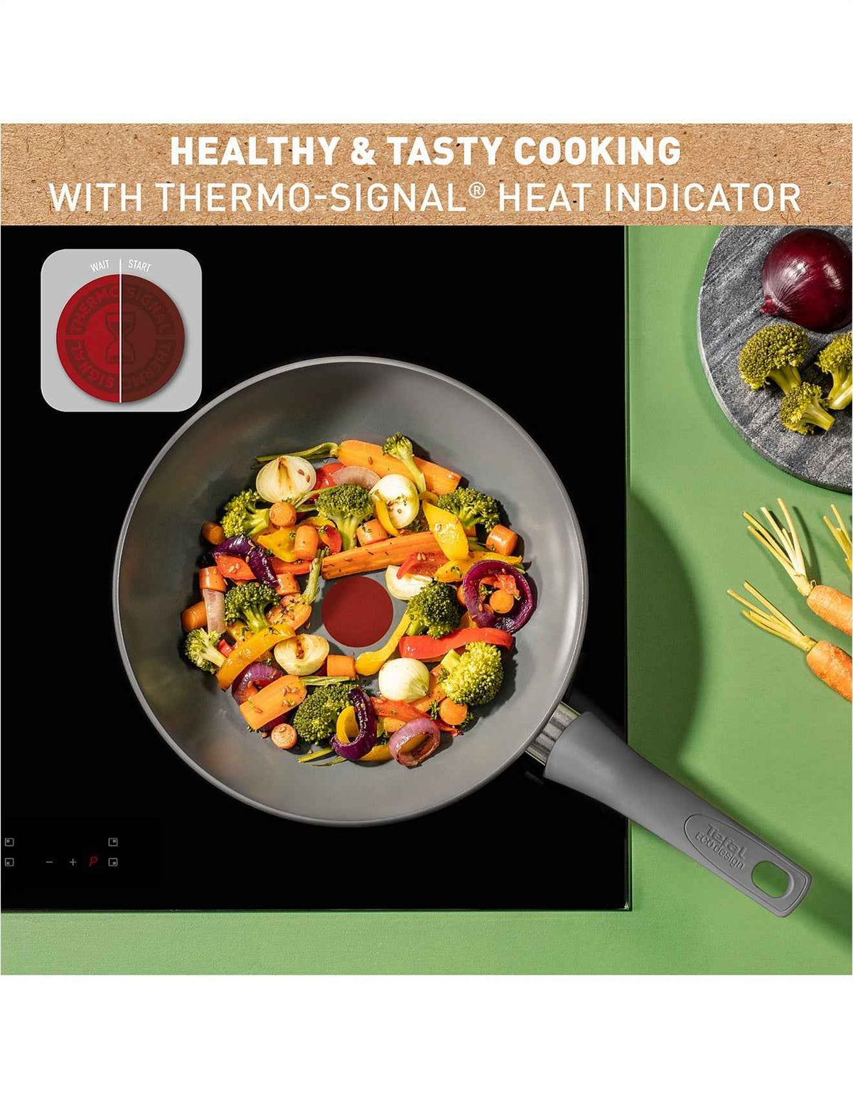REVIVE INDUCTION CERAMIC WOK 28CM BIEGE