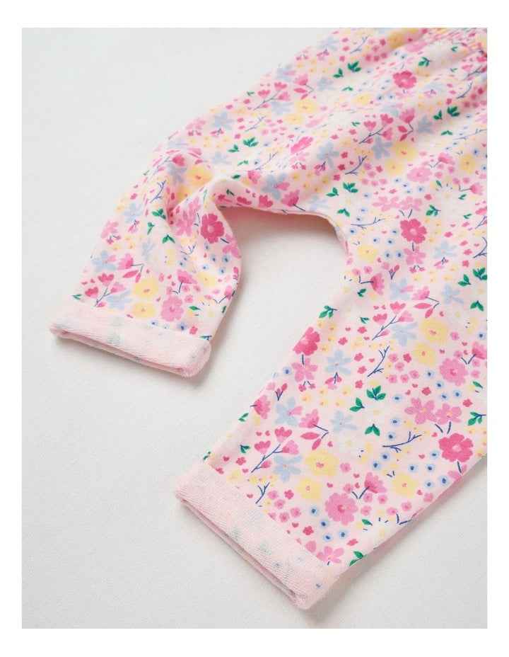 Bow Front Floral Trackpants in Blush