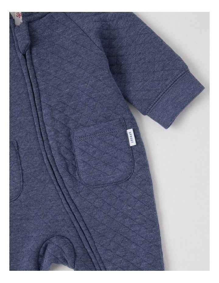 Quilted Koala Coverall in Indigo