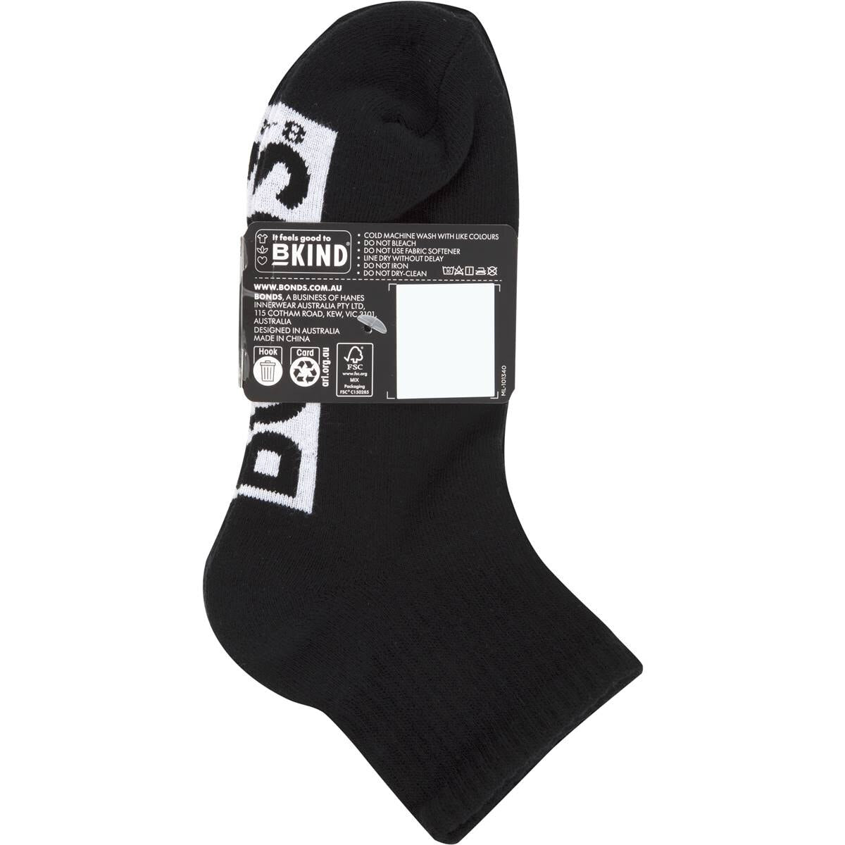 Bonds Womens Socks 1/4 Sports Size 3-8 Assorted 3 Pack