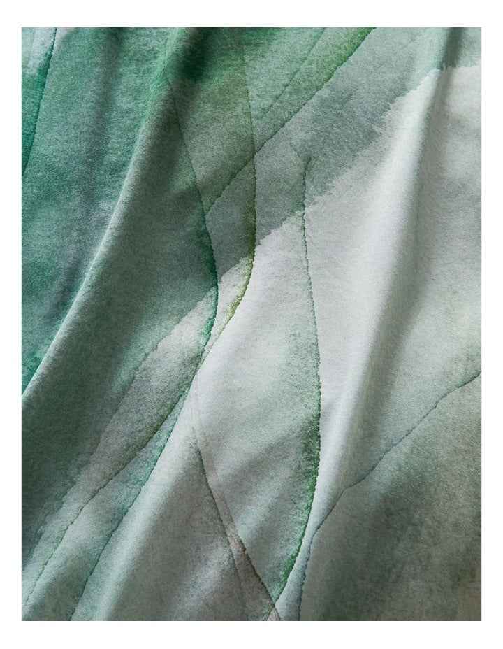 Yarrin Bamboo Cotton Quilt Cover Set in Greens