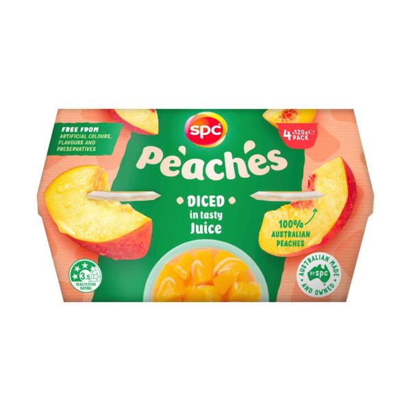 SPC DICED FRUIT IN JUICE 4X120GRAM:PEACH:.:480 GRAM