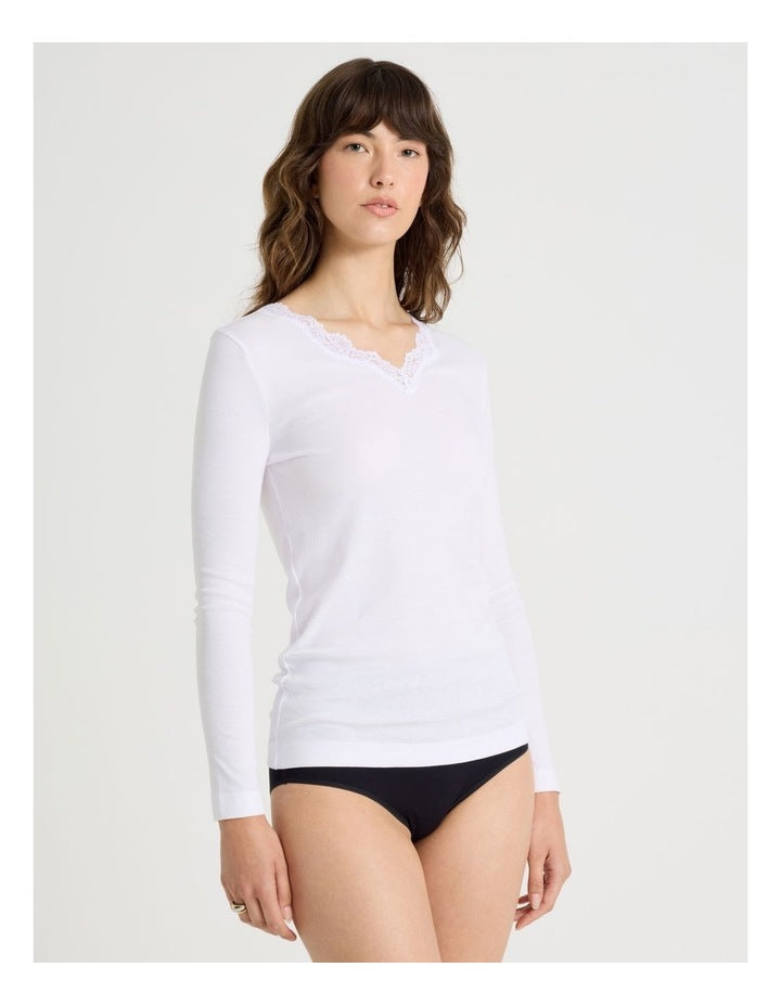 Body Layer Organic Cotton Thermal Long Sleeve Top in Black