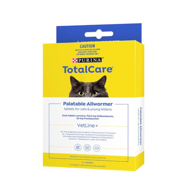 Total Care Palatable Allwormer Cat Kittens Treatment Tablets