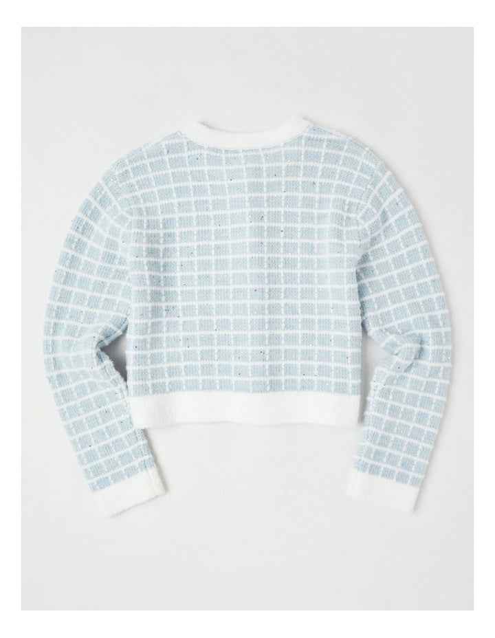 Immy Tweed Cardigan in Blue
