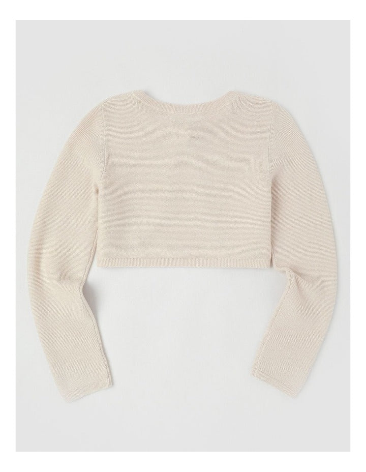 Sophia Eyelash Knit Bolero in Cream
