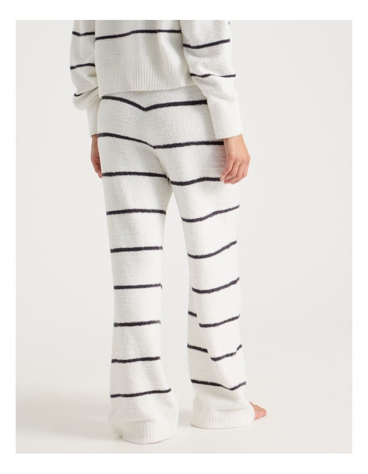 Cosy Boucle Straight Leg Pant in Ivory Y/D Stripe