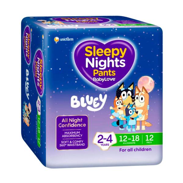 BABYLOVE SLEEPYNIGHTS NIGHT TIME PANTS 2-4 YEARS (12-18KG) 12 PACK