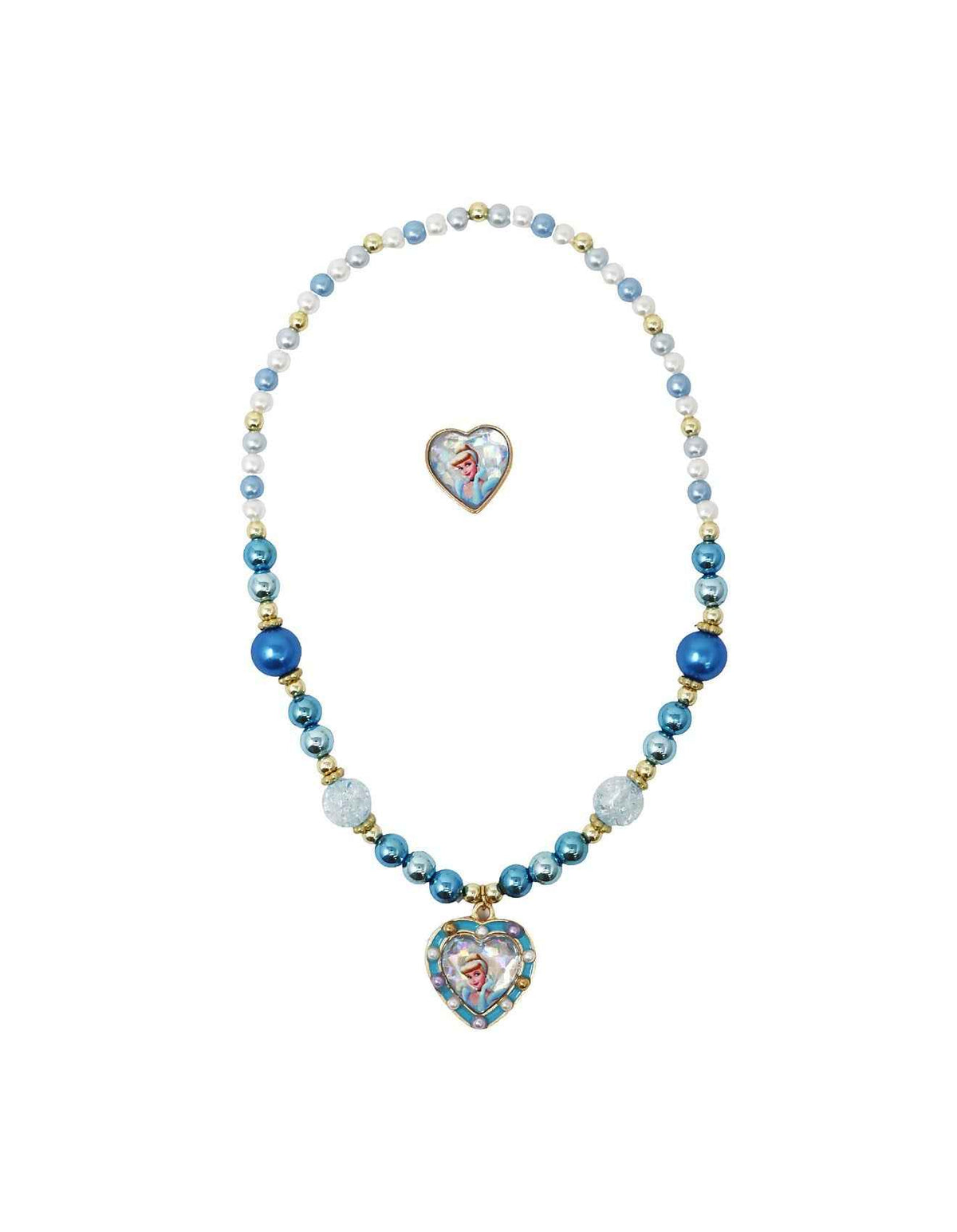 DISNEY PRINCESS CINDERELLA NECKLACE AND RING SET