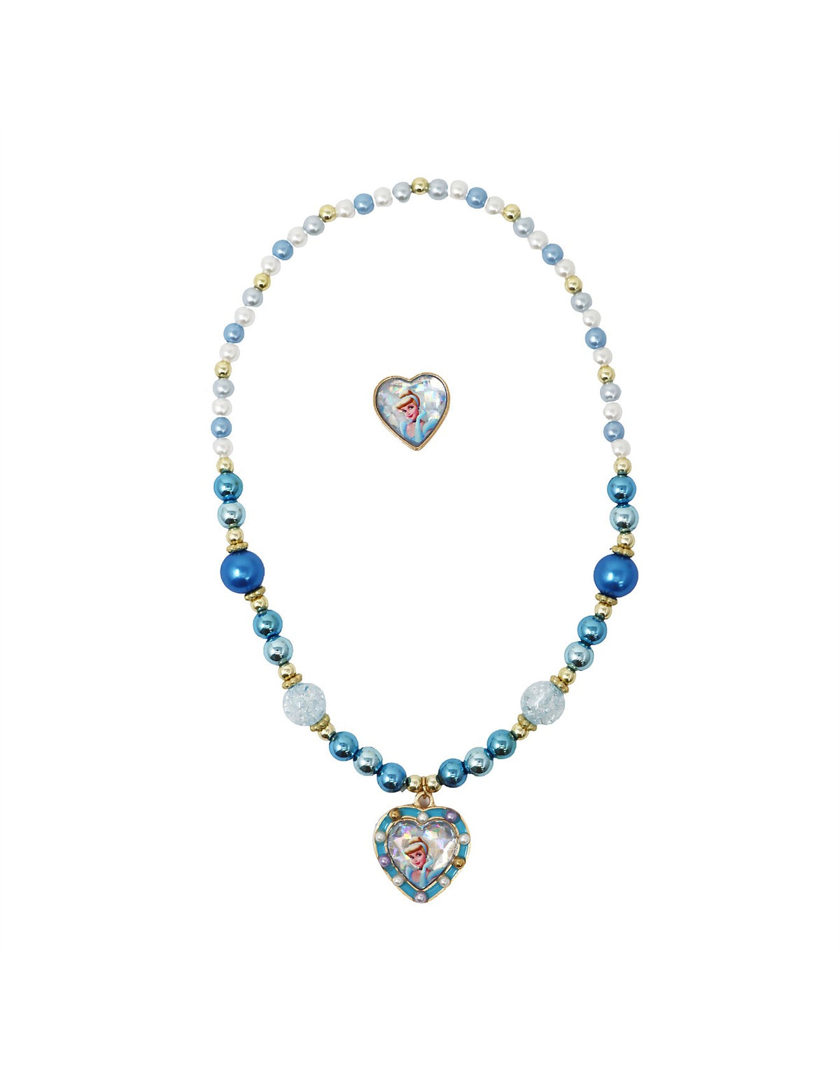DISNEY PRINCESS CINDERELLA NECKLACE AND RING SET
