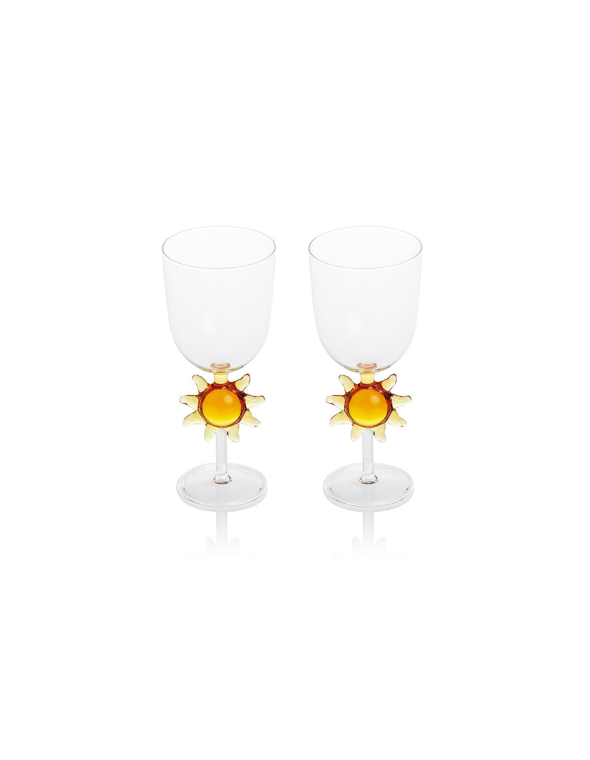 Le Soleil 19cm Set of 2 Borosilicate Wine Glasses Clear and Miel