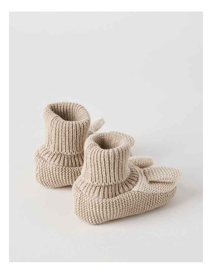 Bunny Novelty Booties in Light Brown