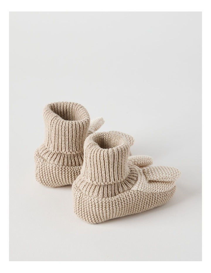 Bunny Novelty Booties in Light Brown