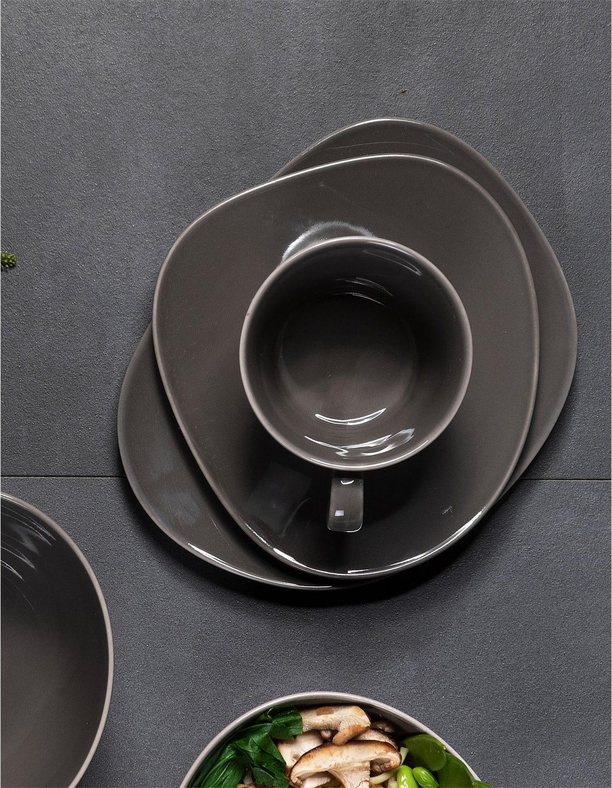 Organic Taupe Saucer Coffee Cup 17.5cm