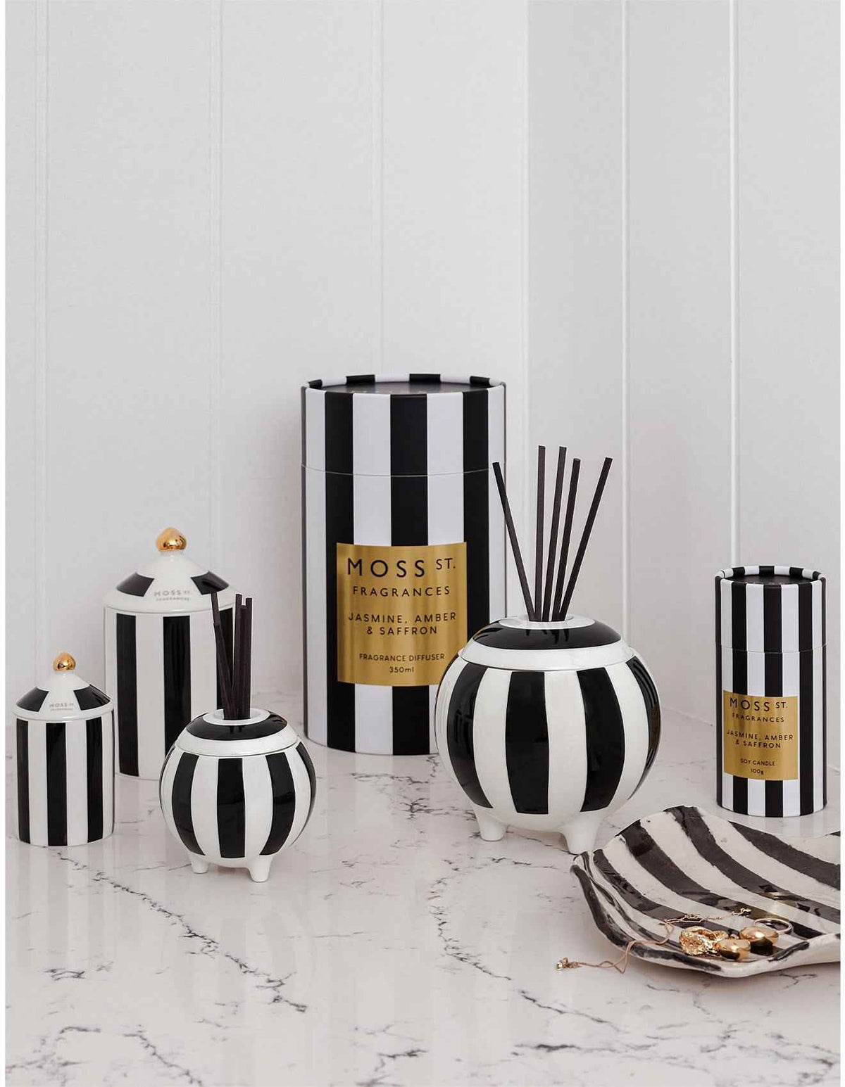 Jasmine, Amber & Saffron Large Ceramic Diffuser 350ml
