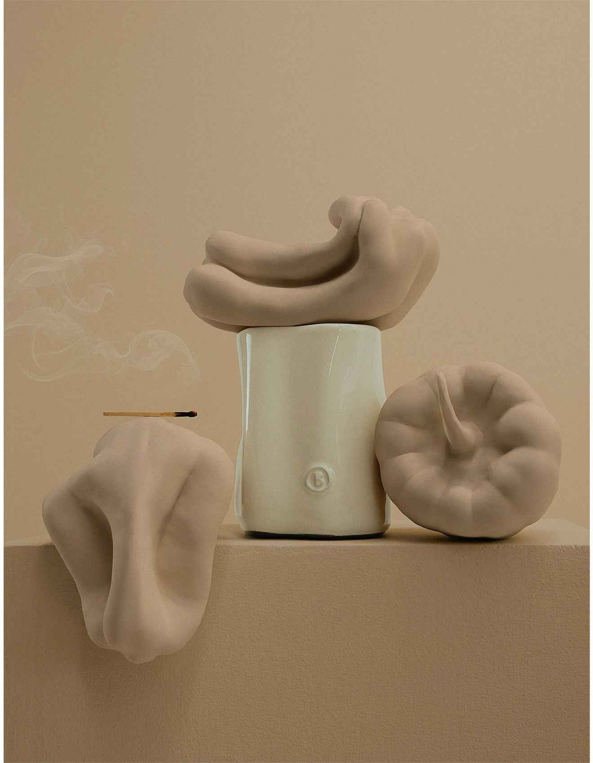 Skinwood 300g Soy Wax Ceramic Candle Ivory