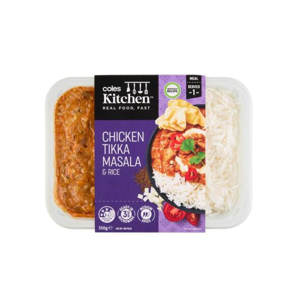 COLES KITCHEN CHICKEN TIKKA MASALA & RICE