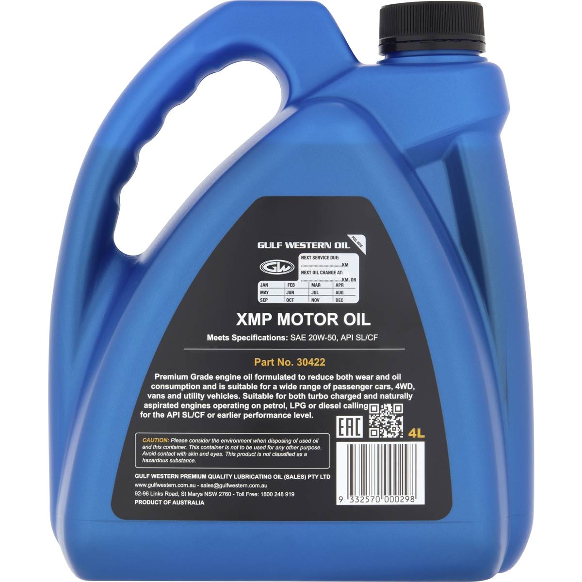 Gulf Western 20w-50 Xmp Motor Oil Sl / Cf 4l
