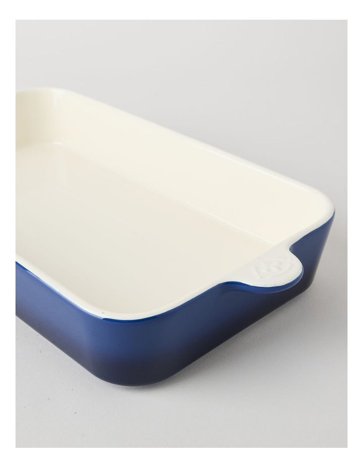 Fluer De Lis Rectangular Baker Blue