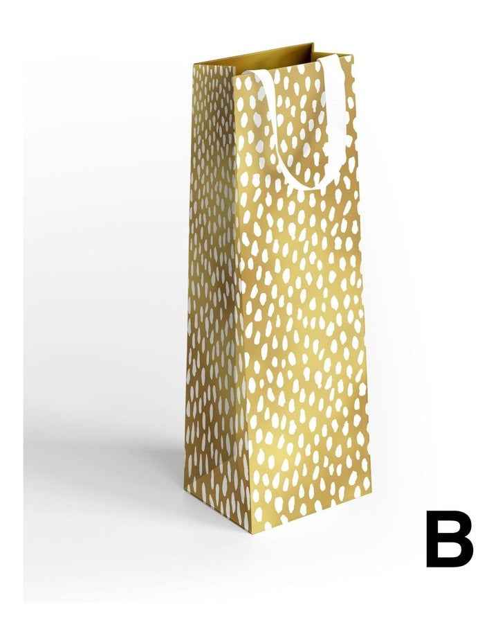 Bottle Bag in White Droplets on Gold