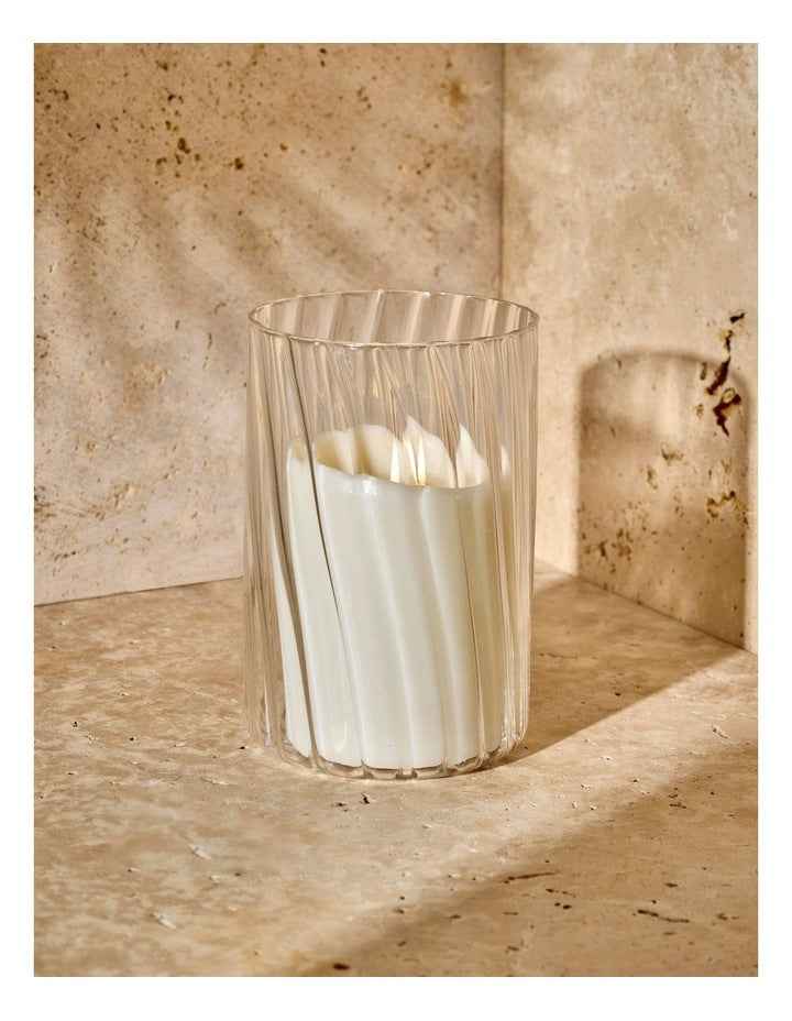 Swirl Hurricane Vase 10x15cm in White