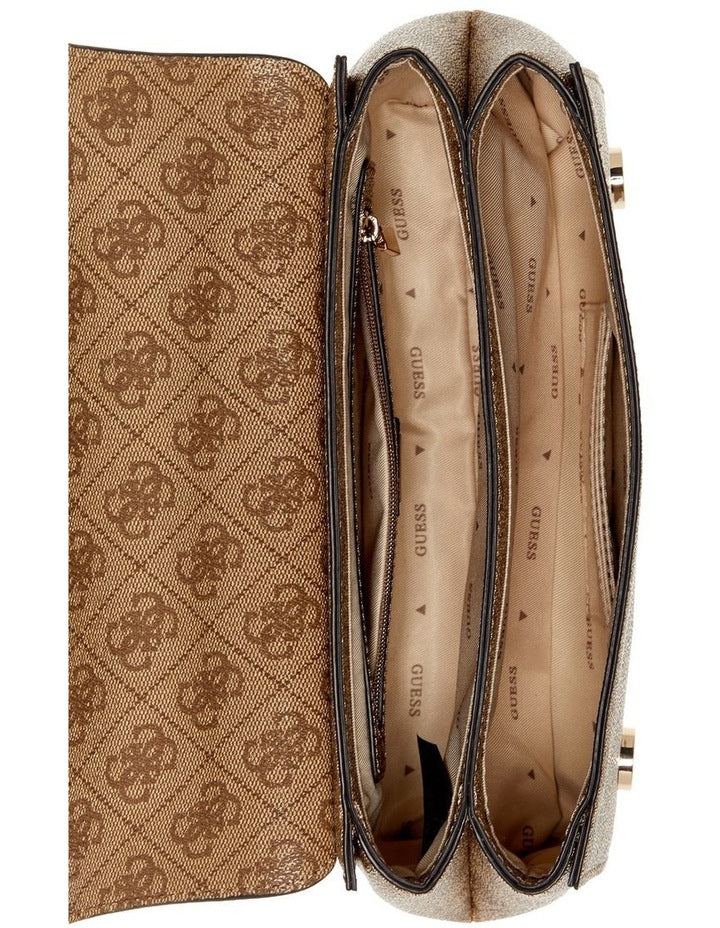 Leona Crossbody Bag in Latte Logo