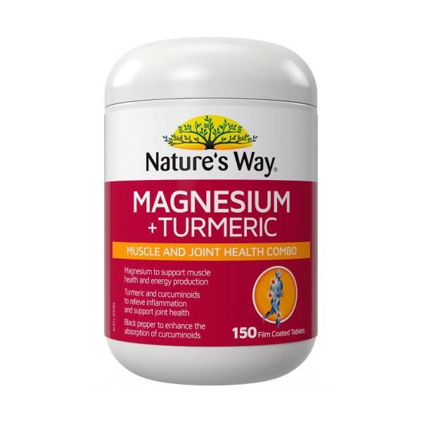 NATURE'S WAY MAGNESIUM + TURMERIC TABLETS 150PACK
