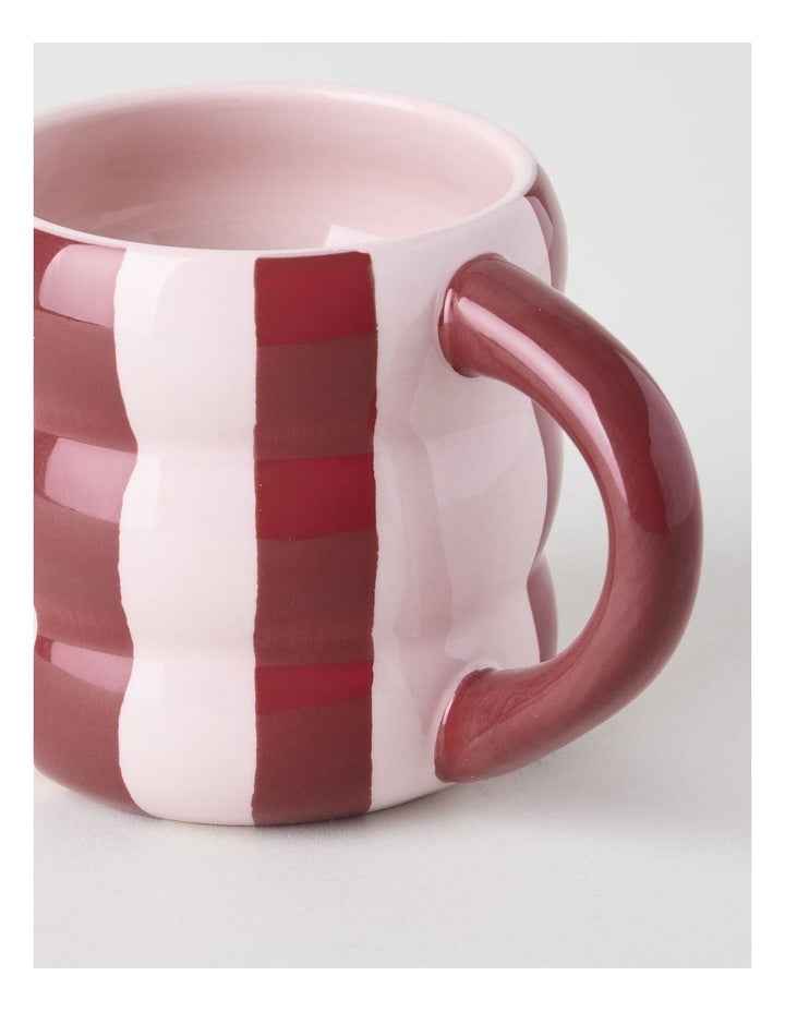 Bubble Mug With Hand Paint in Red Stripe
