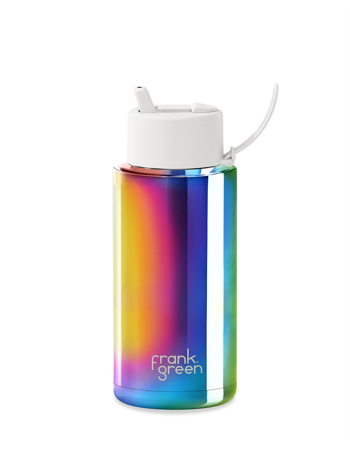 34oz Stainless Steel Ceramic Reusable Bottle Limited Edition Rainbow with Flip Straw Lid Cloud