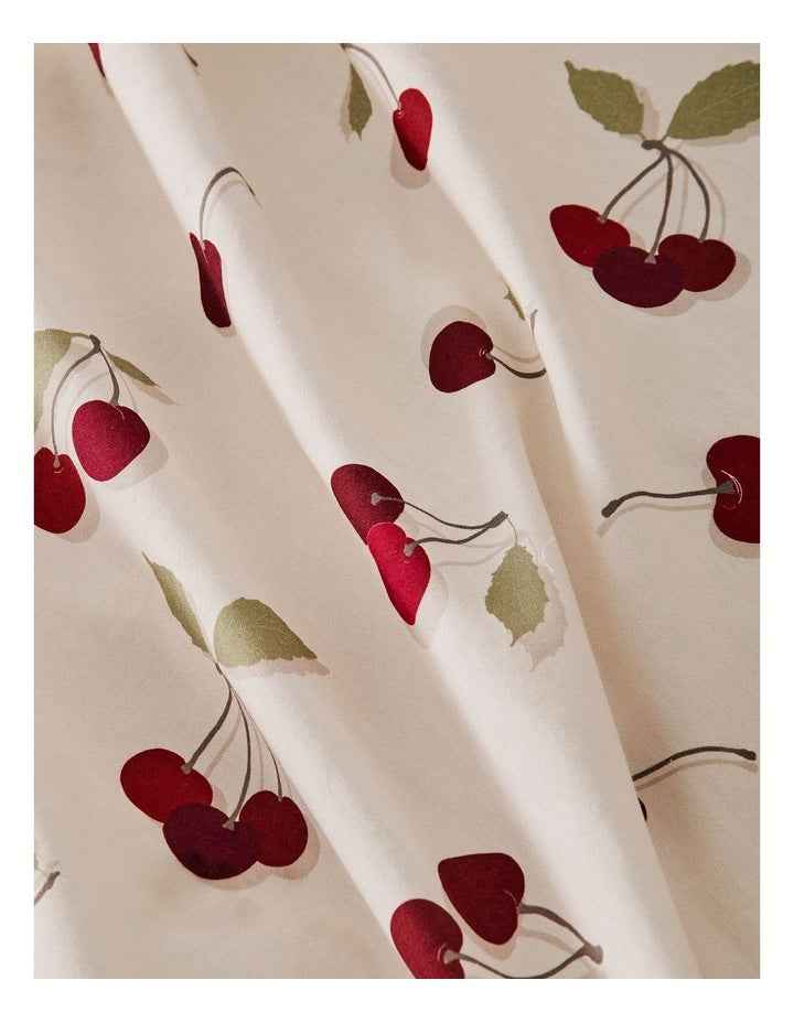 Cherry Coded Cotton Sateen Quilt Cover Set in Burgundy