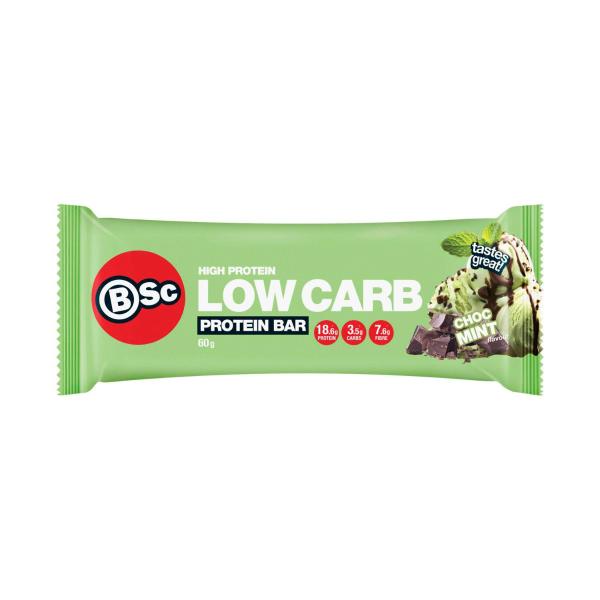 BSC HIGH PROTEIN LOW CARB BAR CHOC MINT 60G