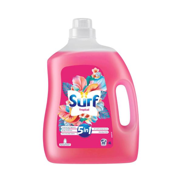 SURF LAUNDRY LIQUID DETERGENT TROPICAL 4 LITRE
