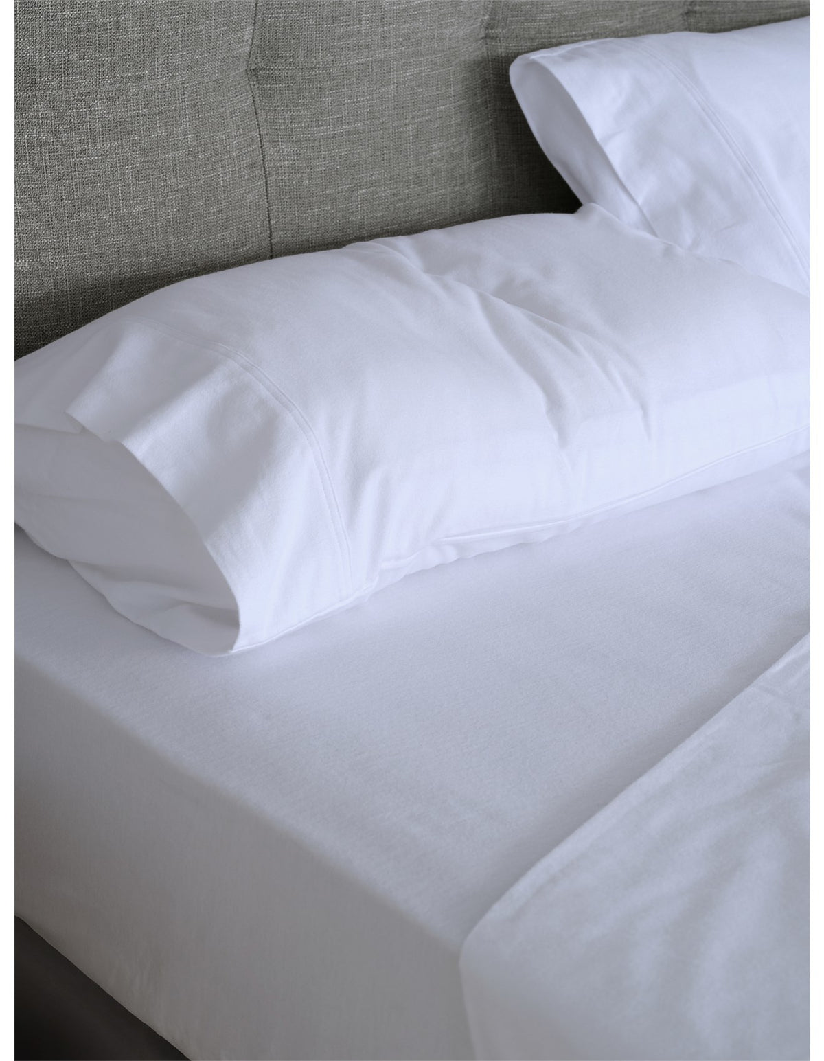 Erica Brushed Cotton Flannelette Double Sheet Set White