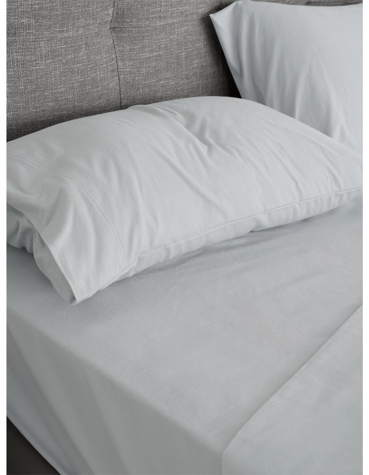 Erica Flannelette Double Bed Sheet Set Cloud Blue