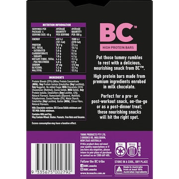BC Snacks High Protein Bars Chocolate Brownie Crunch 4 pack