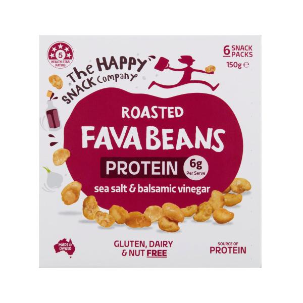HAPPY SNACK COMPANY FAVVA BEANS SEA SALT & VINEGAR:6X25G:50 GRAM