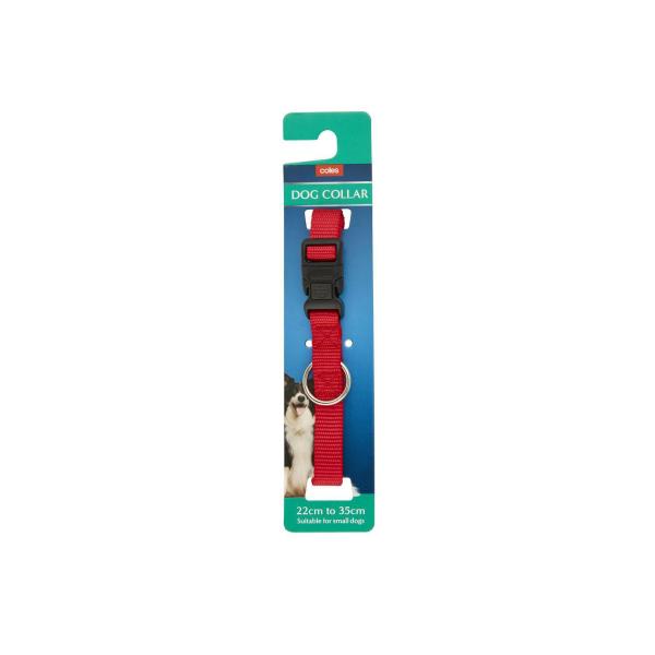 COLES DOG COLLAR WITH STEEL O RING & SAFETY CLIP SMALL 1PACK