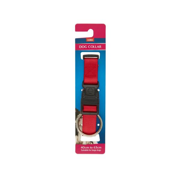 Dog Collar With Steel O Ring & Safety Clip Large
