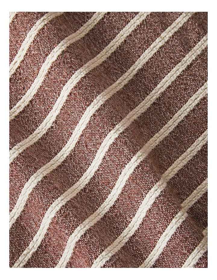 Hinterland Cotton Linen Quilt Cover Set in Mahogany Stripe