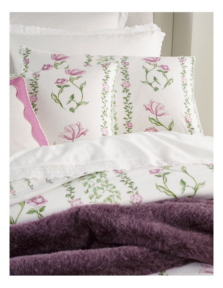 Tulip Cotton Sateen Quilt Cover Set in Pink