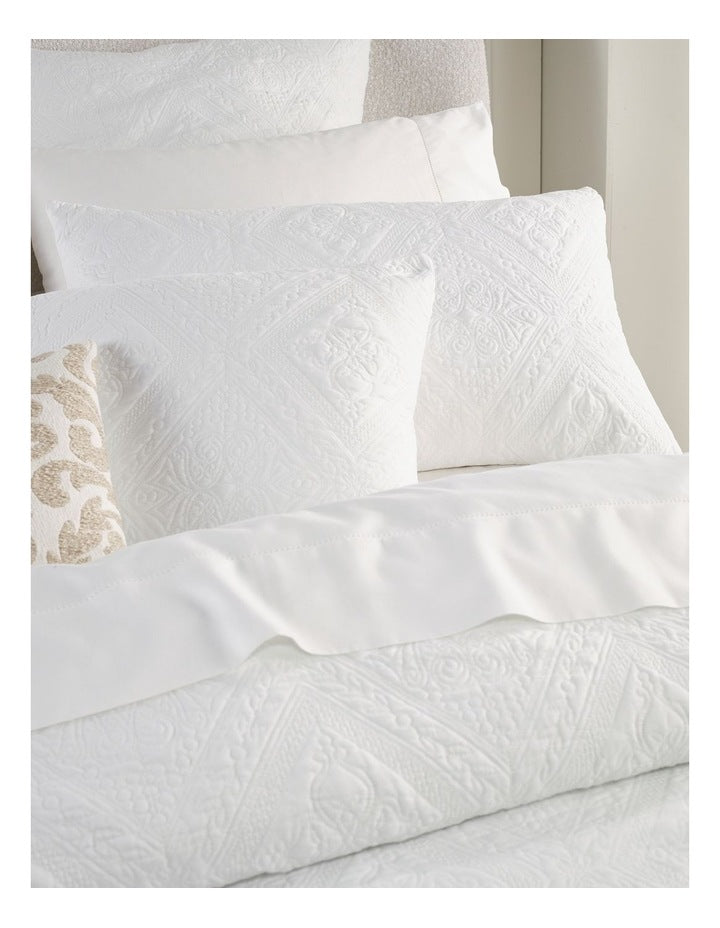 Haven Quilted Quilt Cover Set in White
