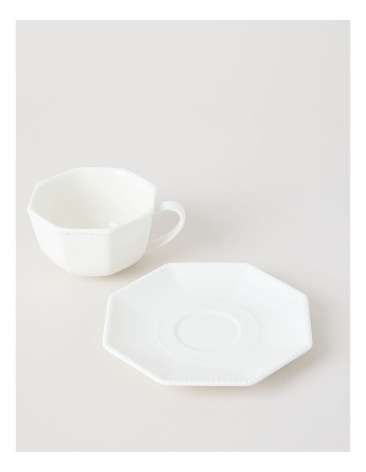 Alice Cup & Saucer Set in White