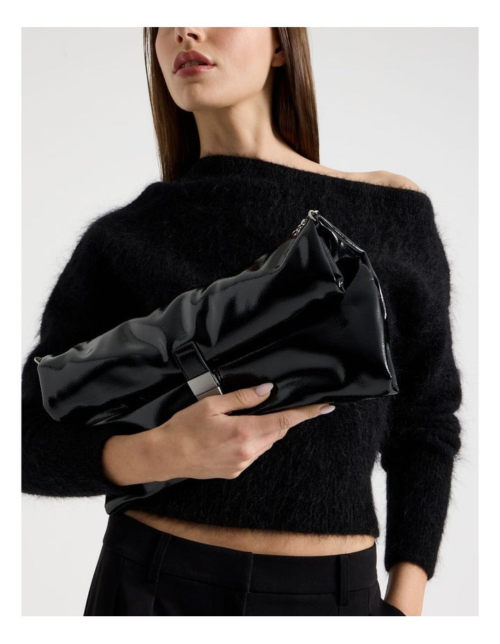 Blossom Clutch Bag in Black
