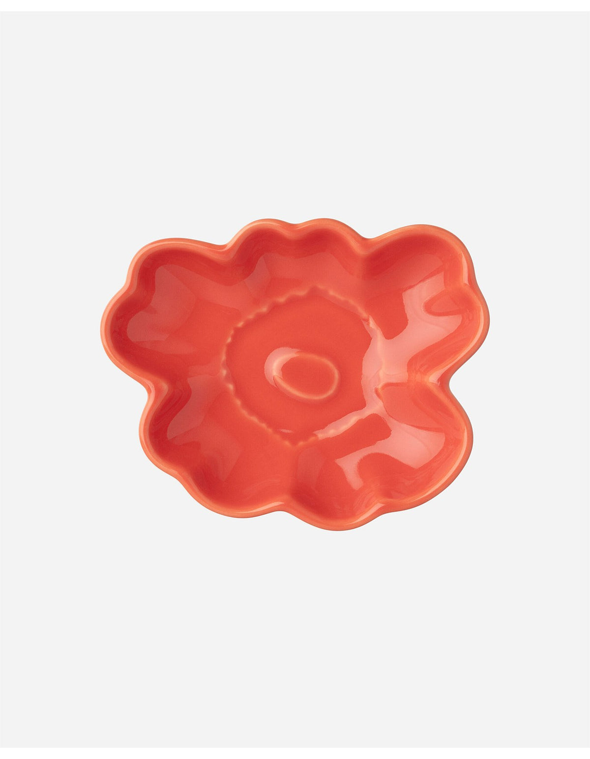 Unikko 9.5cm Flower Shaped Ceramic Plate Orange Red