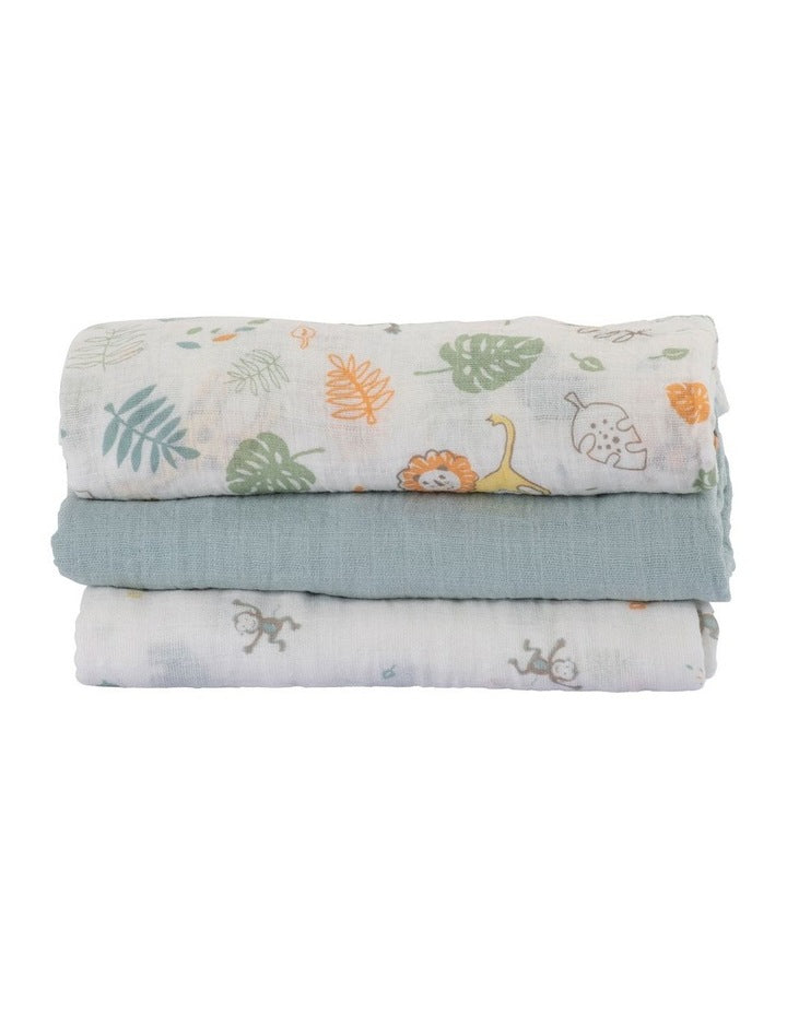 Muslin Wraps Pack of 3 in Savanna Giraffe